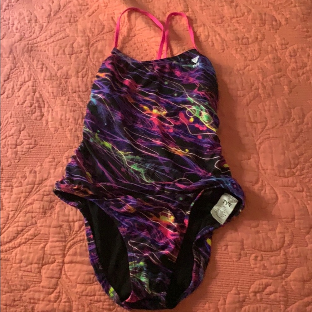 TYR pink/purple one piece workout suit
